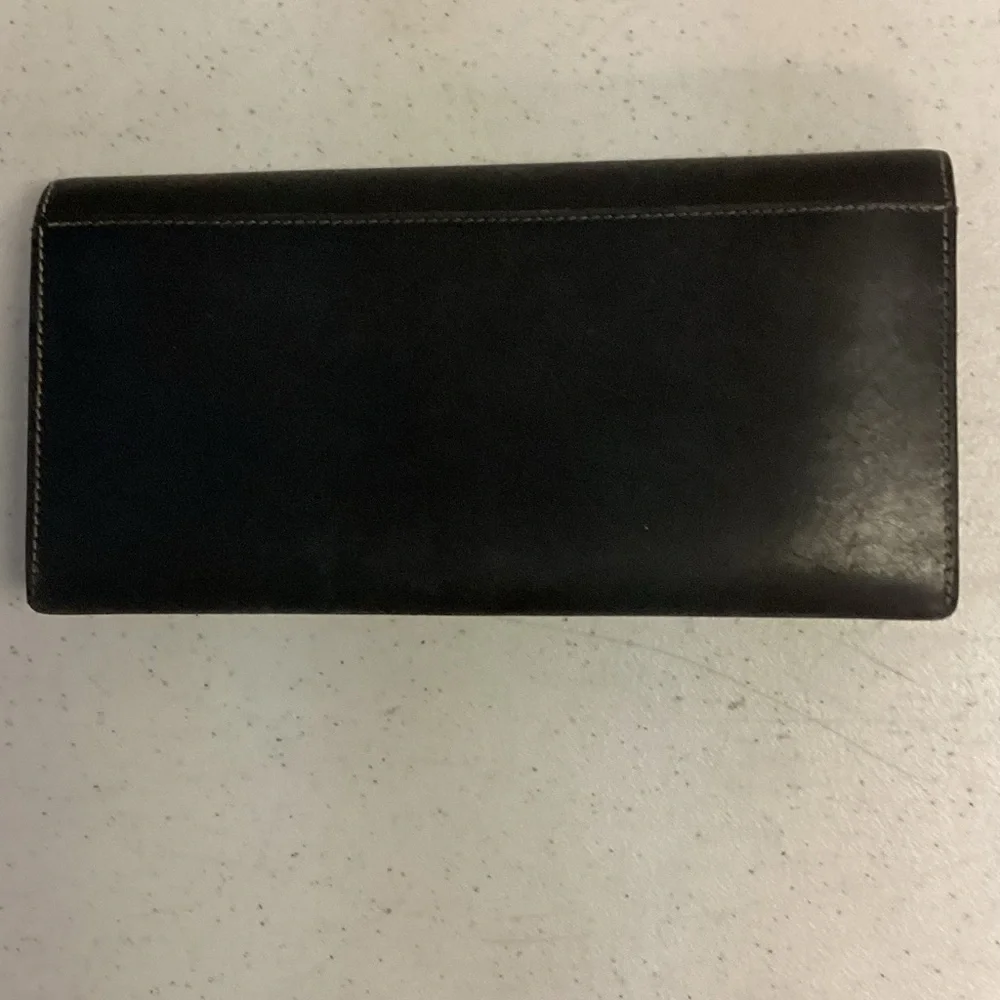 Coach Vintage Black Leather Wallet with Silver Clasp - Picture 3 of 16